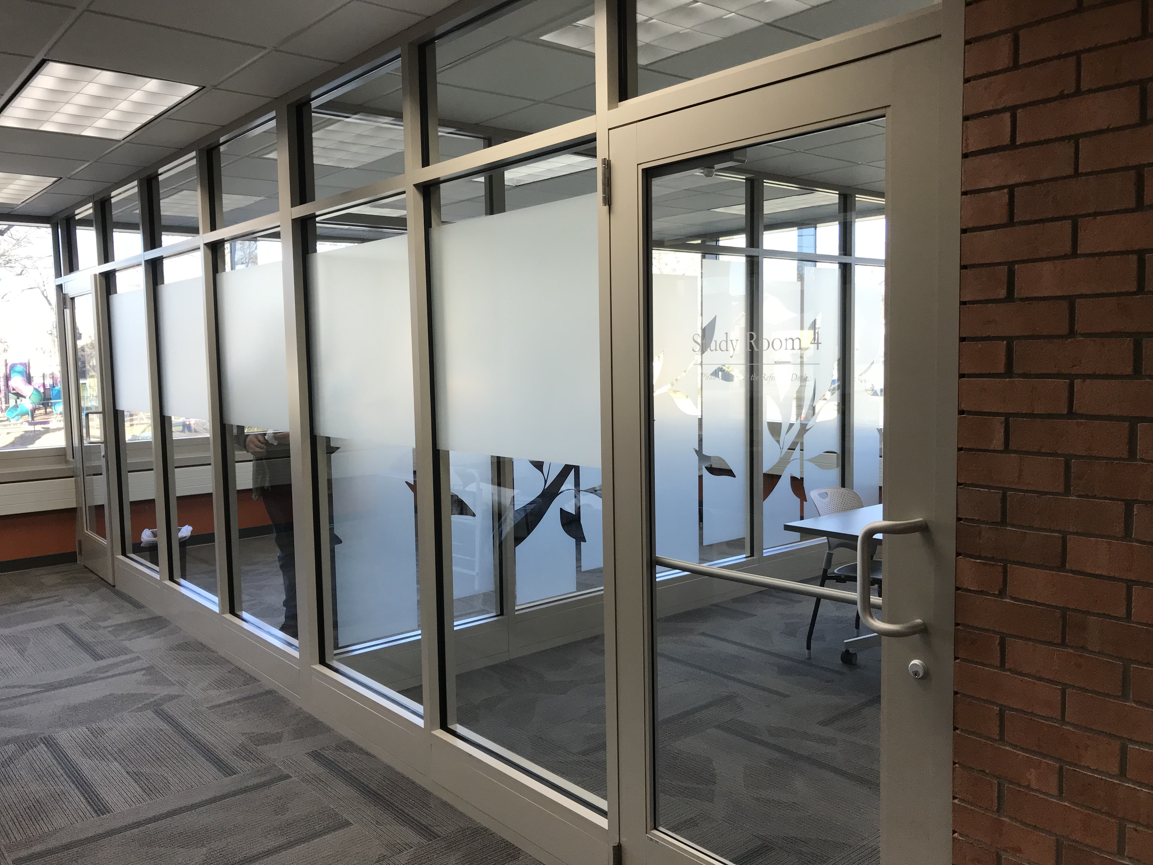 Custom Corporate Window Frosting Designs in Indianapolis